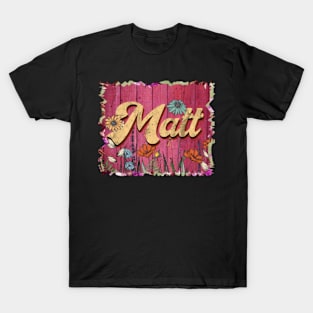 Classic Matt Personalized Flowers Proud Name T-Shirt